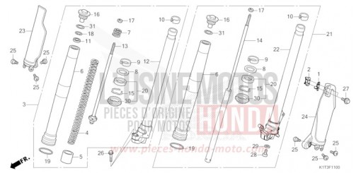 FOURCHETTE AVANT CRF300LAM de 2021